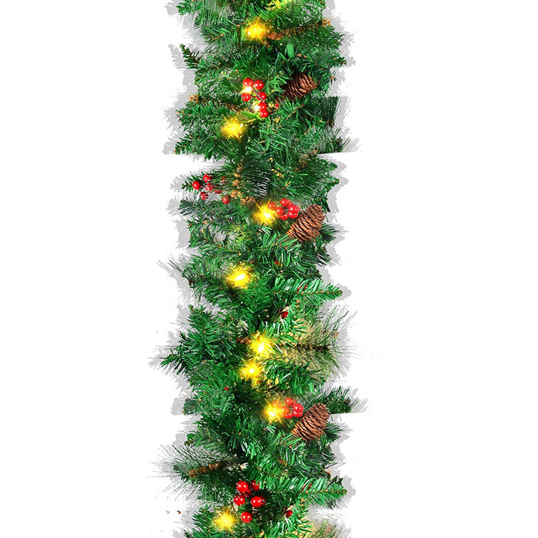 The Holiday Aisle® 108'' in. Lighted Faux Garland & Reviews Wayfair